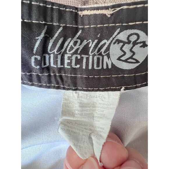 DaHui Board Shorts Swim Trunks Mens Size 38 Tan Hybrid Collection Unlined Stripe - Picture 5 of 5